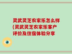 灵武灵芝农家乐怎么样(灵武灵芝农家乐客户评价及住宿体验分享
