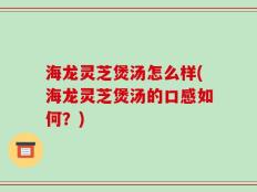 海龙灵芝煲汤怎么样(海龙灵芝煲汤的口感如何？)