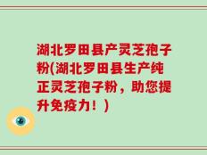 湖北罗田县产灵芝孢子粉(湖北罗田县生产纯正灵芝孢子粉，助您提升免疫力！)