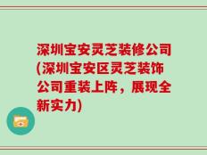 深圳宝安灵芝装修公司(深圳宝安区灵芝装饰公司重装上阵，展现全新实力)