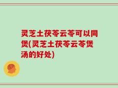 灵芝土茯苓云苓可以同煲(灵芝土茯苓云苓煲汤的好处)