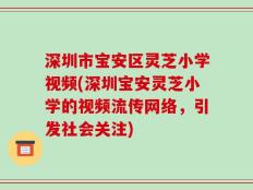 深圳市宝安区灵芝小学视频(深圳宝安灵芝小学的视频流传网络，引发社会关注)