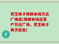 灵芝妹子海鲜米线万达广场店(海鲜米线店落户万达广场，灵芝妹子再次出击)