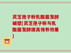 灵芝孢子粉乳酸菌发酵破壁(灵芝孢子粉与乳酸菌发酵提高领养效果)