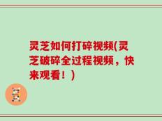灵芝如何打碎视频(灵芝破碎全过程视频，快来观看！)