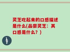 灵芝吃起来的口感描述是什么(品尝灵芝：其口感是什么？)
