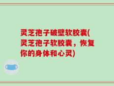 灵芝孢子破壁软胶囊(灵芝孢子软胶囊，恢复你的身体和心灵)