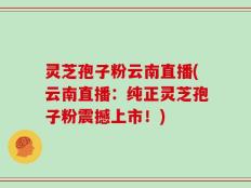 灵芝孢子粉云南直播(云南直播：纯正灵芝孢子粉震撼上市！)