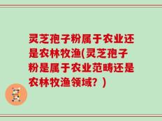 灵芝孢子粉属于农业还是农林牧渔(灵芝孢子粉是属于农业范畴还是农林牧渔领域？)