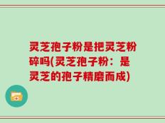 灵芝孢子粉是把灵芝粉碎吗(灵芝孢子粉：是灵芝的孢子精磨而成)