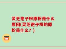 灵芝孢子粉原粉是什么原因(灵芝孢子粉的原粉是什么？)