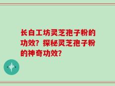 长白工坊灵芝孢子粉的功效？探秘灵芝孢子粉的神奇功效？