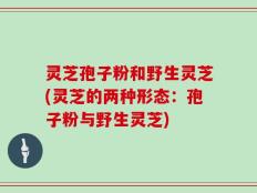 灵芝孢子粉和野生灵芝(灵芝的两种形态：孢子粉与野生灵芝)