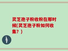 灵芝孢子粉收粉在那时候(灵芝孢子粉如何收集？)
