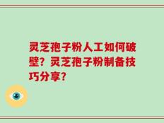 灵芝孢子粉人工如何破壁？灵芝孢子粉制备技巧分享？