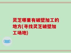 灵芝哪里有破壁加工的地方(寻找灵芝破壁加工场地)