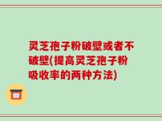 灵芝孢子粉破壁或者不破壁(提高灵芝孢子粉吸收率的两种方法)