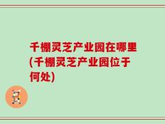 千棚灵芝产业园在哪里(千棚灵芝产业园位于何处)