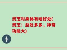 灵芝对身体有啥好处(灵芝：益处多多，神奇功能大)