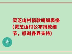 灵芝山村捐款明细表格(灵芝山村公布捐款细节，感谢各界支持)