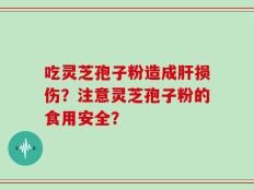 吃灵芝孢子粉造成肝损伤？注意灵芝孢子粉的食用安全？