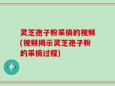 灵芝孢子粉采摘的视频(视频揭示灵芝孢子粉的采摘过程)