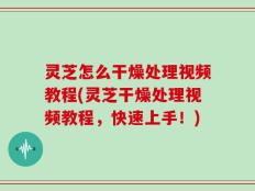 灵芝怎么干燥处理视频教程(灵芝干燥处理视频教程，快速上手！)