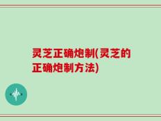 灵芝正确炮制(灵芝的正确炮制方法)