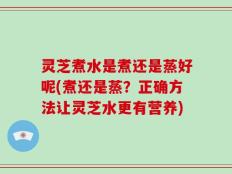 灵芝煮水是煮还是蒸好呢(煮还是蒸？正确方法让灵芝水更有营养)