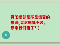 灵芝根部是不是很苦的味道(灵芝根味不苦，原来我们错了？)