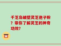 千芝岛破壁灵芝孢子粉？带你了解灵芝的神奇功效？