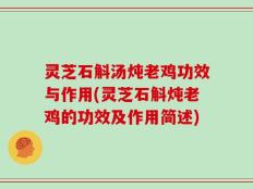 灵芝石斛汤炖老鸡功效与作用(灵芝石斛炖老鸡的功效及作用简述)
