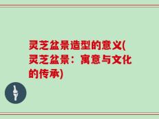 灵芝盆景造型的意义(灵芝盆景：寓意与文化的传承)
