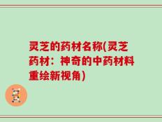 灵芝的药材名称(灵芝药材：神奇的中药材料重绘新视角)