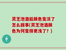 灵芝泡酒后颜色变淡了怎么回事(灵芝泡酒颜色为何变得更浅了？)