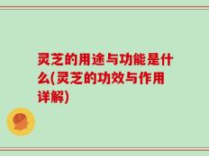 灵芝的用途与功能是什么(灵芝的功效与作用详解)