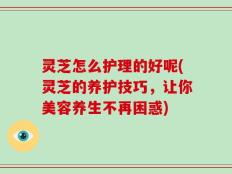 灵芝怎么护理的好呢(灵芝的养护技巧，让你美容养生不再困惑)