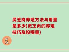 灵芝肉养殖方法与用量是多少(灵芝肉的养殖技巧及投喂量)