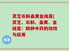 灵芝石斛桑黄金线莲(灵芝、石斛、桑黄、金线莲：四种中药的功效与应用