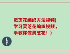 灵芝花编织方法视频(学习灵芝花编织视频，手教你做灵芝花！)