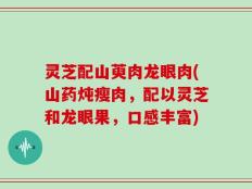 灵芝配山萸肉龙眼肉(山药炖瘦肉，配以灵芝和龙眼果，口感丰富)
