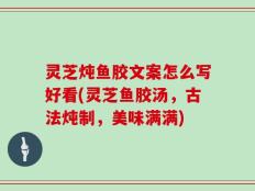 灵芝炖鱼胶文案怎么写好看(灵芝鱼胶汤，古法炖制，美味满满)