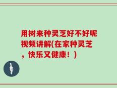 用树来种灵芝好不好呢视频讲解(在家种灵芝，快乐又健康！)