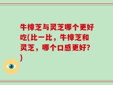 牛樟芝与灵芝哪个更好吃(比一比，牛樟芝和灵芝，哪个口感更好？)