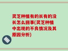 灵芝种植有的长有的没长怎么回事(灵芝种植中出现的不良情况及其原因分析)