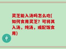 灵芝能入汤吗怎么吃(如何食用灵芝？可将其入汤，炖汤，或配饭食用)