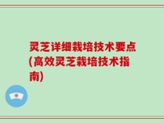 灵芝详细栽培技术要点(高效灵芝栽培技术指南)
