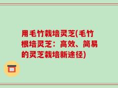 用毛竹栽培灵芝(毛竹根培灵芝：高效、简易的灵芝栽培新途径)