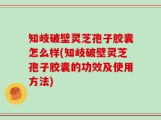 知岐破壁灵芝孢子胶囊怎么样(知岐破壁灵芝孢子胶囊的功效及使用方法)