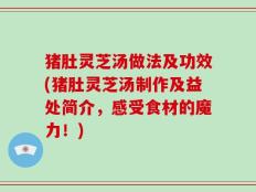猪肚灵芝汤做法及功效(猪肚灵芝汤制作及益处简介，感受食材的魔力！)